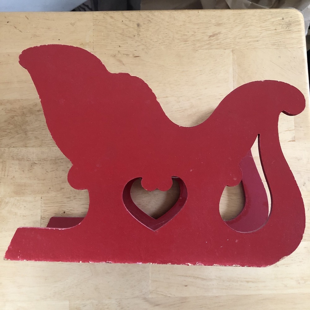 Wooden Red Sleigh, Christmas Decor